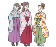 振り袖を着る女性のイラスト画像